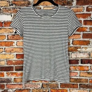 J Crew Navy and White Striped Classic Tee Size Small